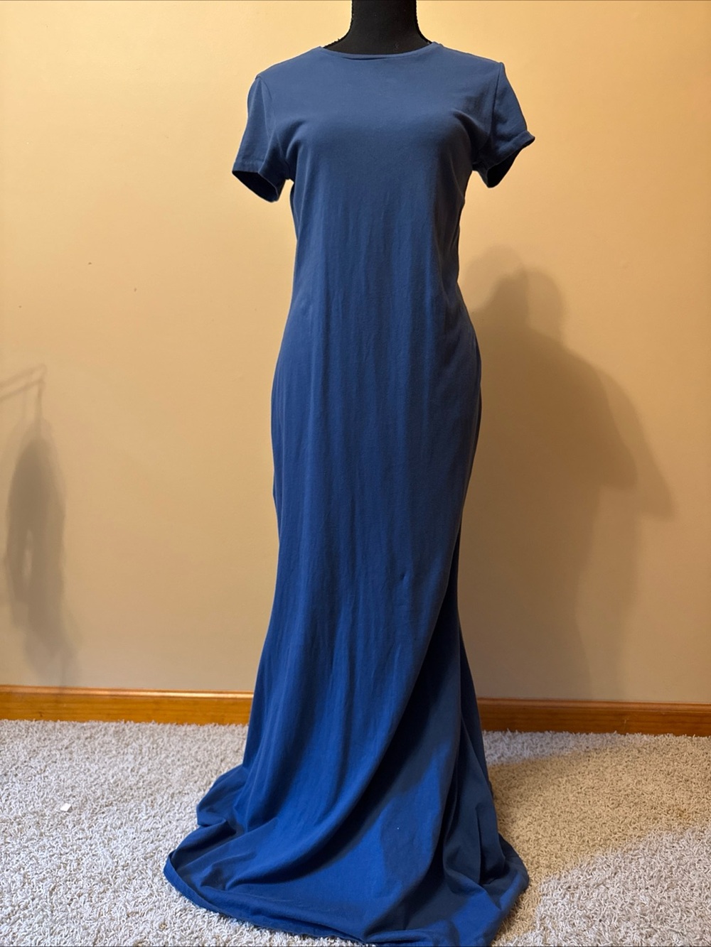 Ralph Lauren Short-Sleeve Maxi Dress in Royal Blue - Picture 2 of 9